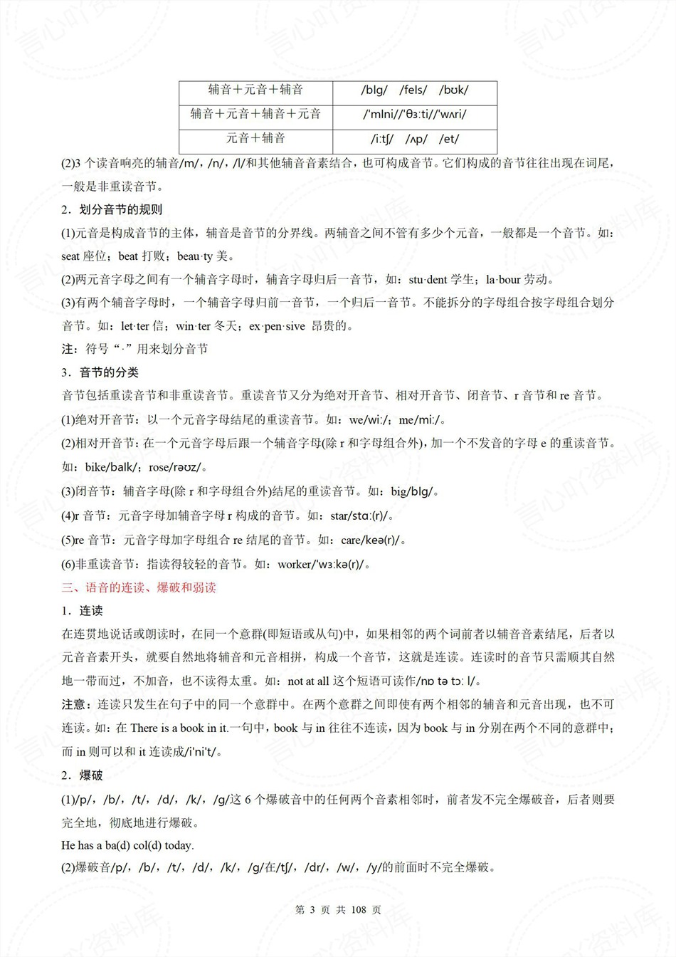 高中英语-新高一暑假衔接讲义译林版复习预习归纳讲练插图同步讲义专项3