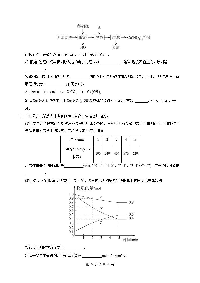 高中化学-高一下学期期中考试卷人教版答案解析插图同步试卷专项3