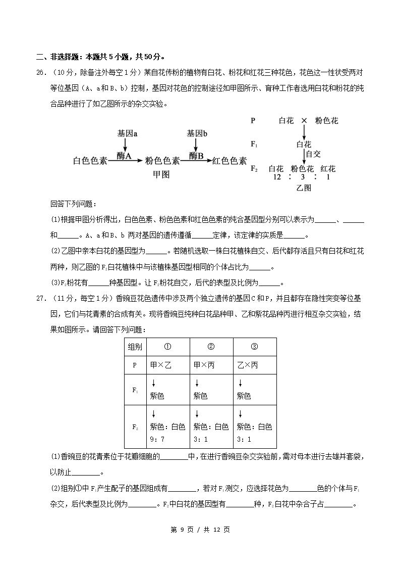 高中生物-高一下学期期中考试卷人教版答案解析插图同步试卷专项4
