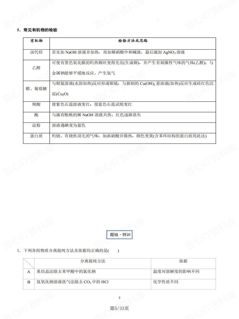 高中化学-高考专项物质分离提纯检验鉴别专题复习归纳总结插图高中化学3