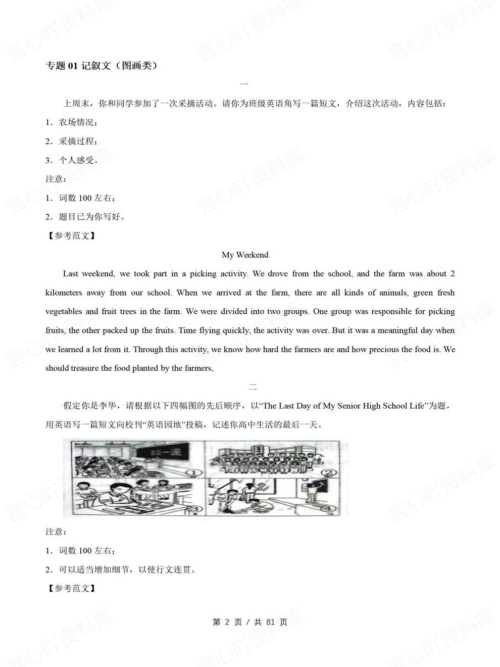 高中英语-高考作文14类专题100篇范文专项板块复习归纳插图高中英语2