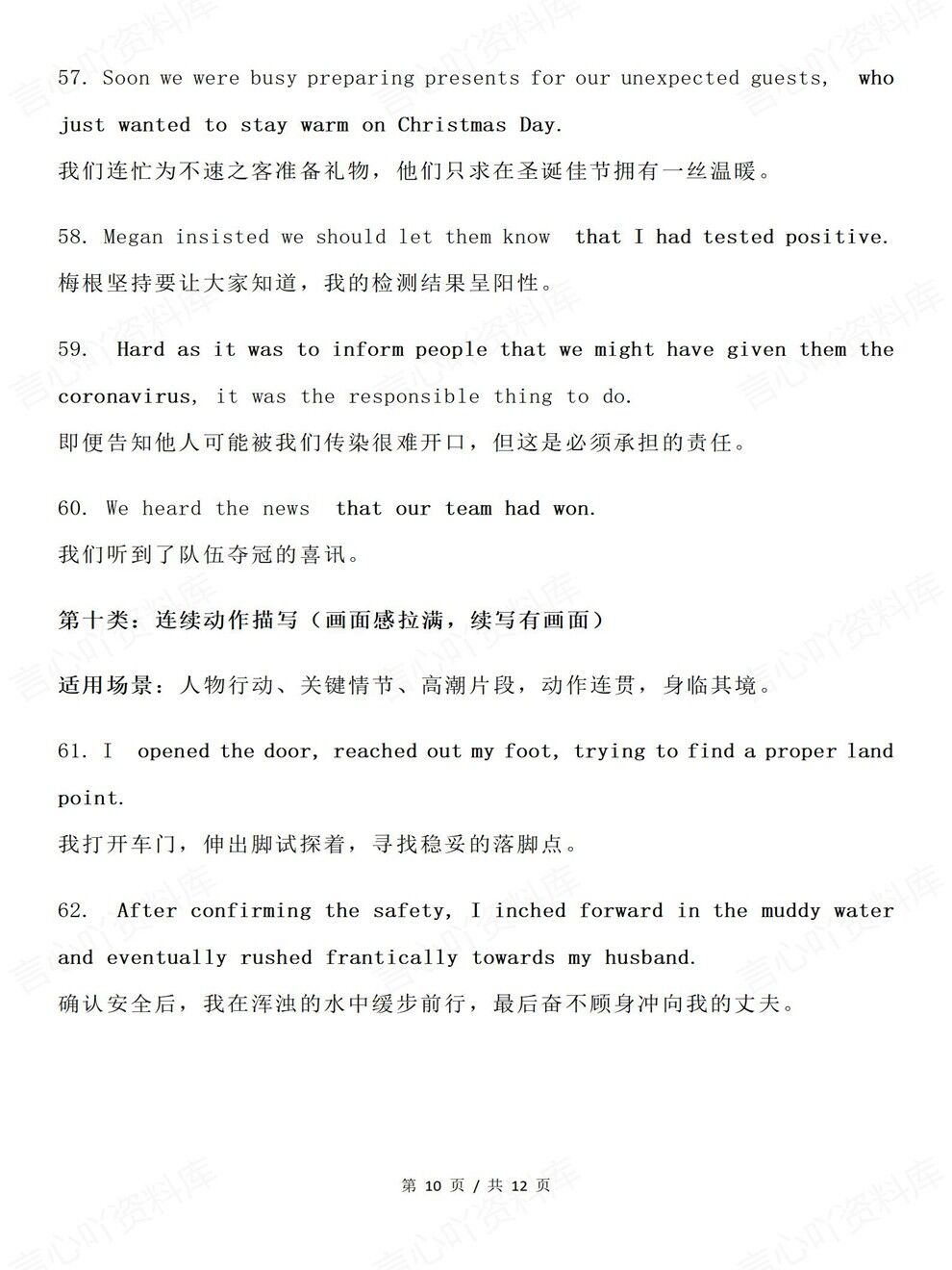 高中英语-读后续写11句型74个高分句高考复习专项汇总插图高中英语6