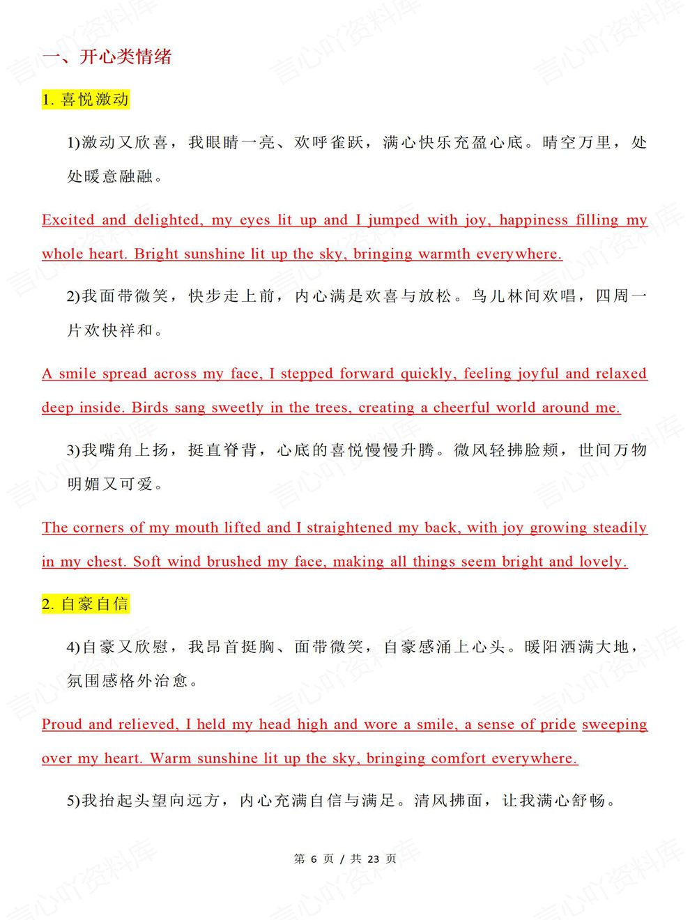 高中英语-读后续写考前必背表达归纳高考专项复习汇总插图高中英语3