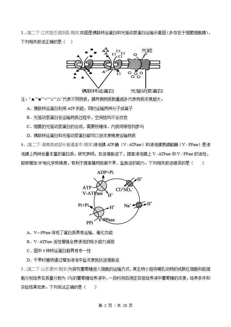 生物-高2下学期末真题汇编 专题06 细胞代谢原卷试卷答案解析题型考点考试复习插图真题汇编专项1