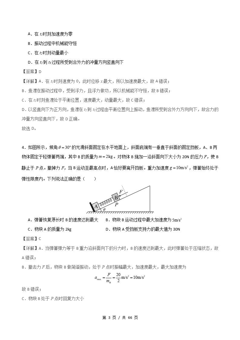 物理-高2下学期末真题汇编 专题10 机械振动和机械波原卷试卷答案解析题型考点考试复习插图真题汇编专项6