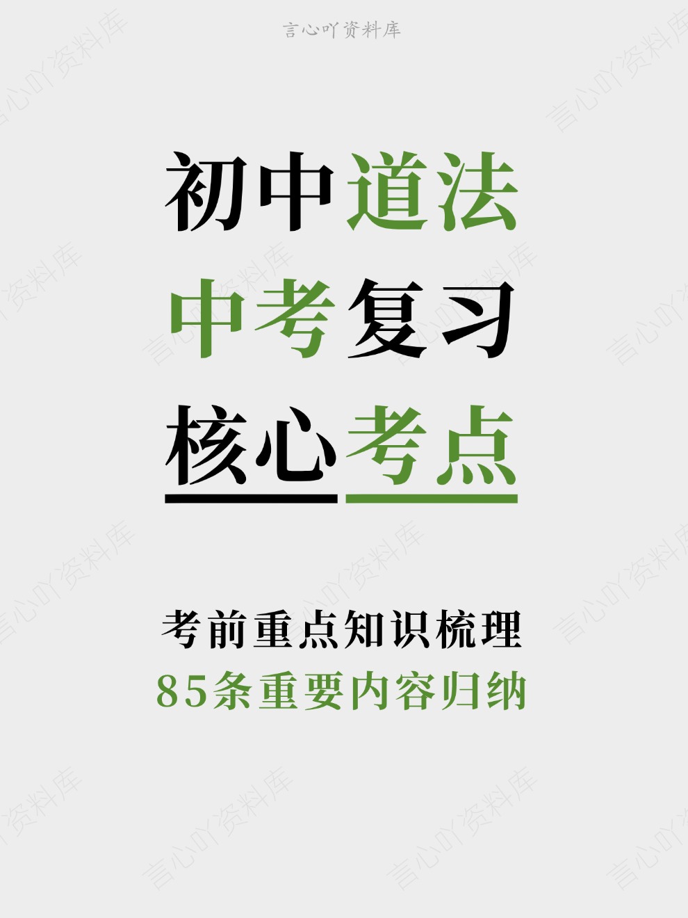 初中道法-中考复习85条重要内容归纳考前重点知识梳理-言心吖资料库