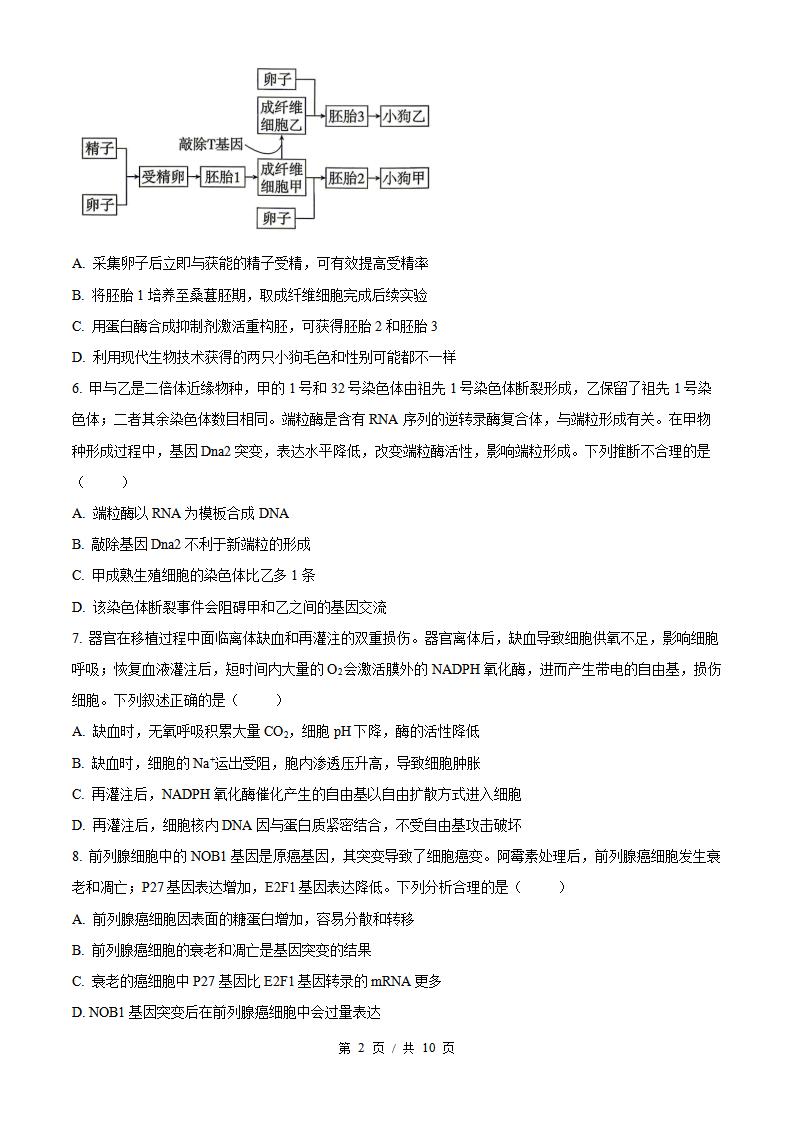 2026年高考生物四川卷真题试卷答案省科解析插图历年高考真题1
