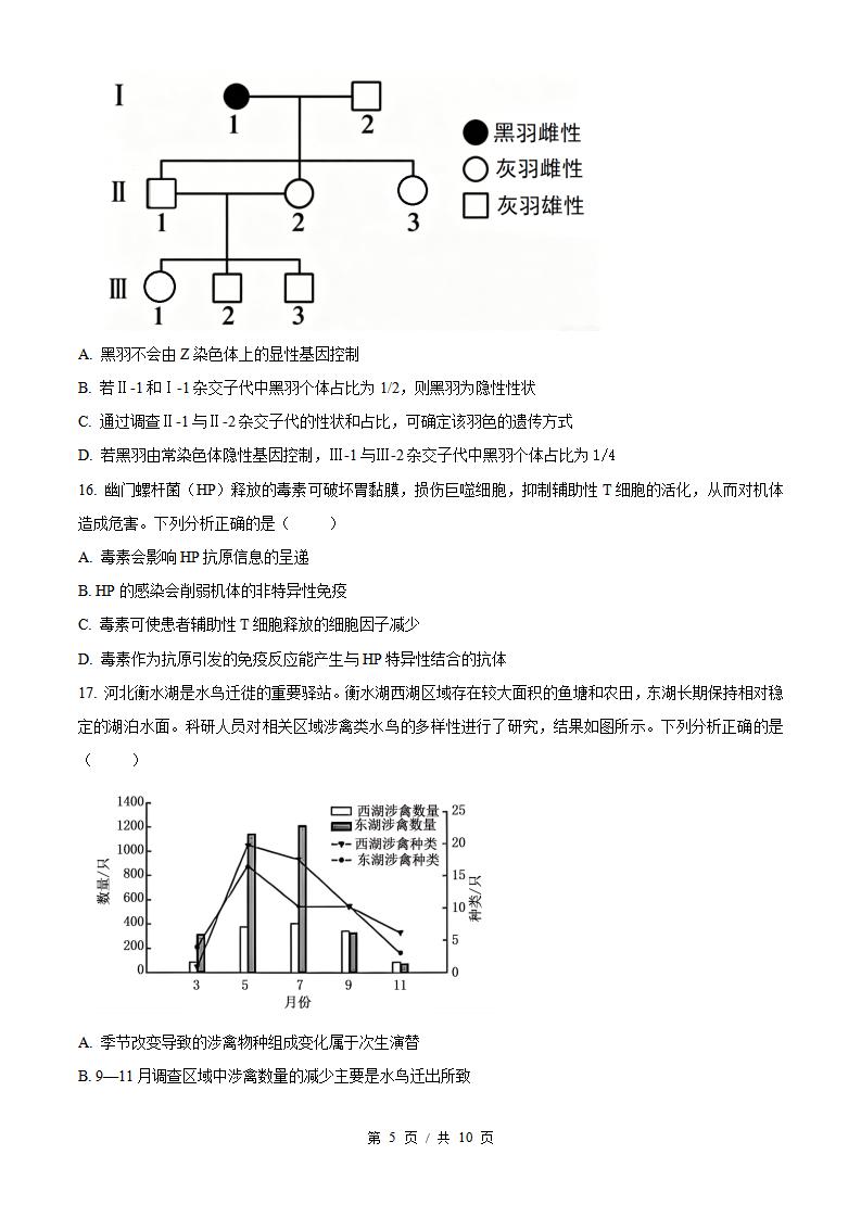 2026年高考生物河北卷真题试卷答案省科解析插图历年高考真题3