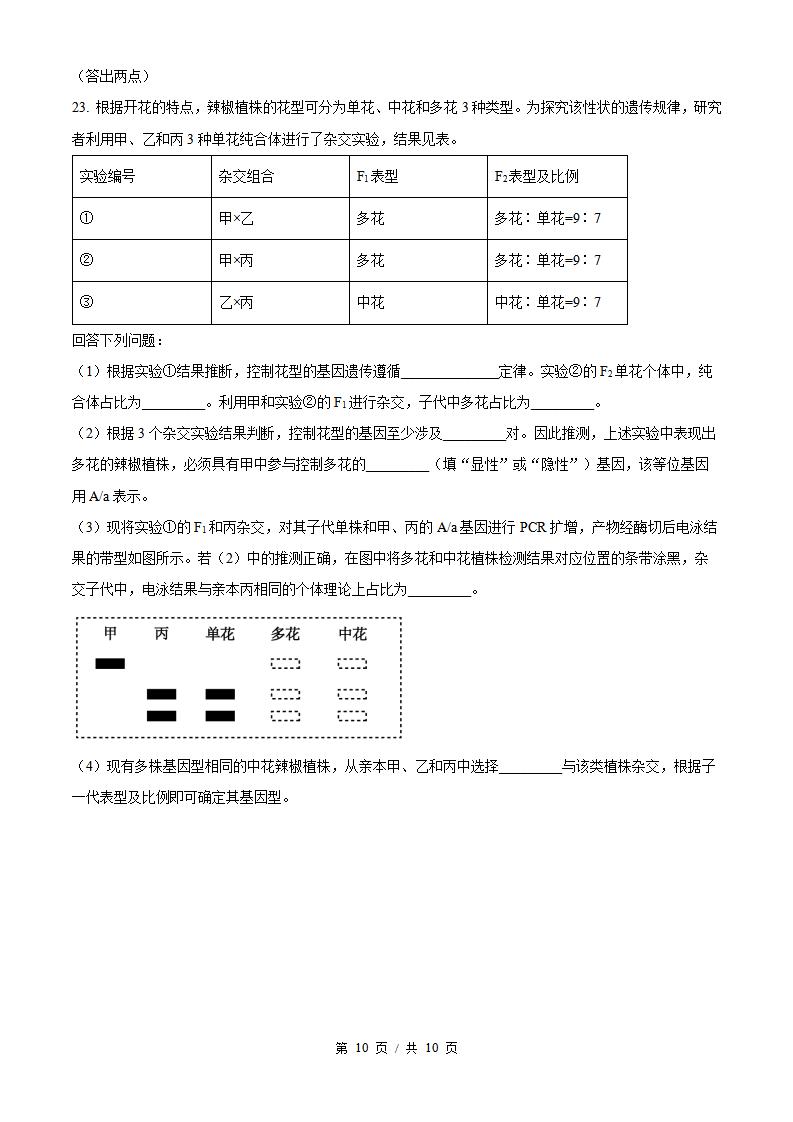 2026年高考生物河北卷真题试卷答案省科解析插图历年高考真题7