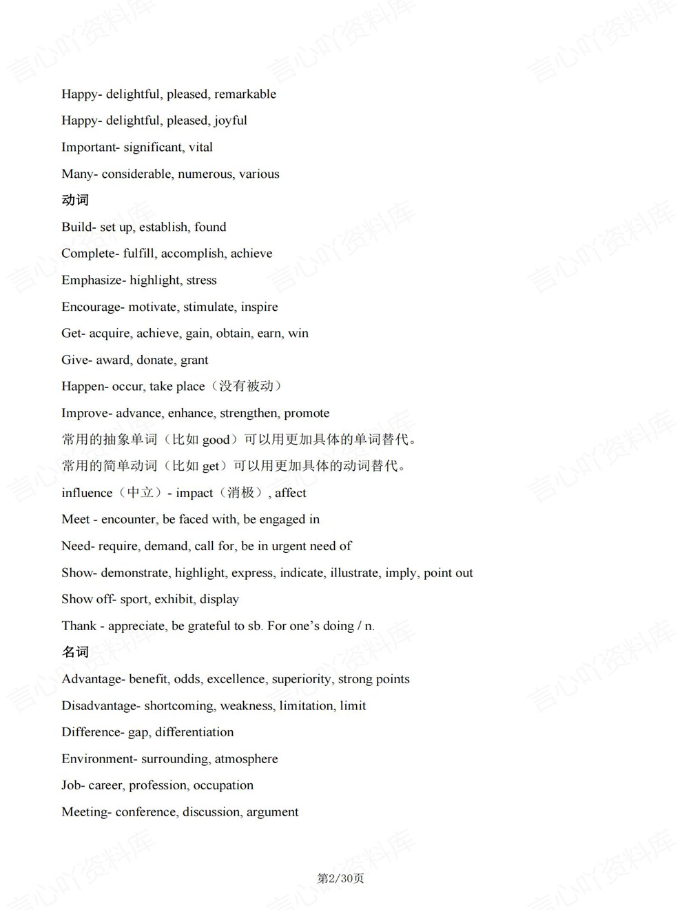 高中英语-作文范文专项板块复习归纳素材总结插图高中英语2