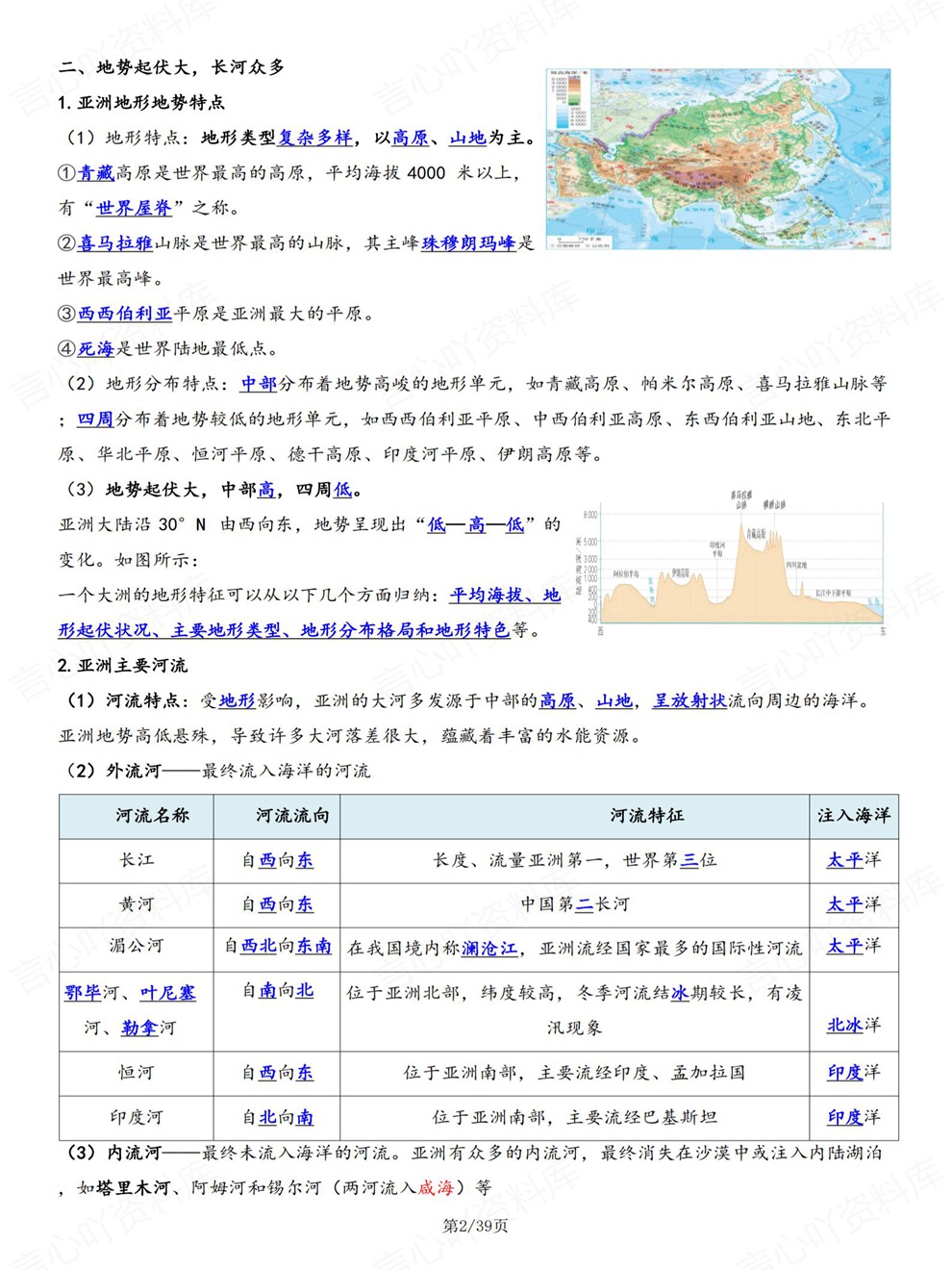 初中地理-八年级下逐章节重点归纳梳理新教材初二下册中图版插图初中地理2