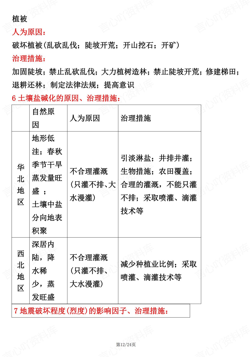 初中地理-题型常见9大综合题答题模板考前专项知识梳理插图初中地理7