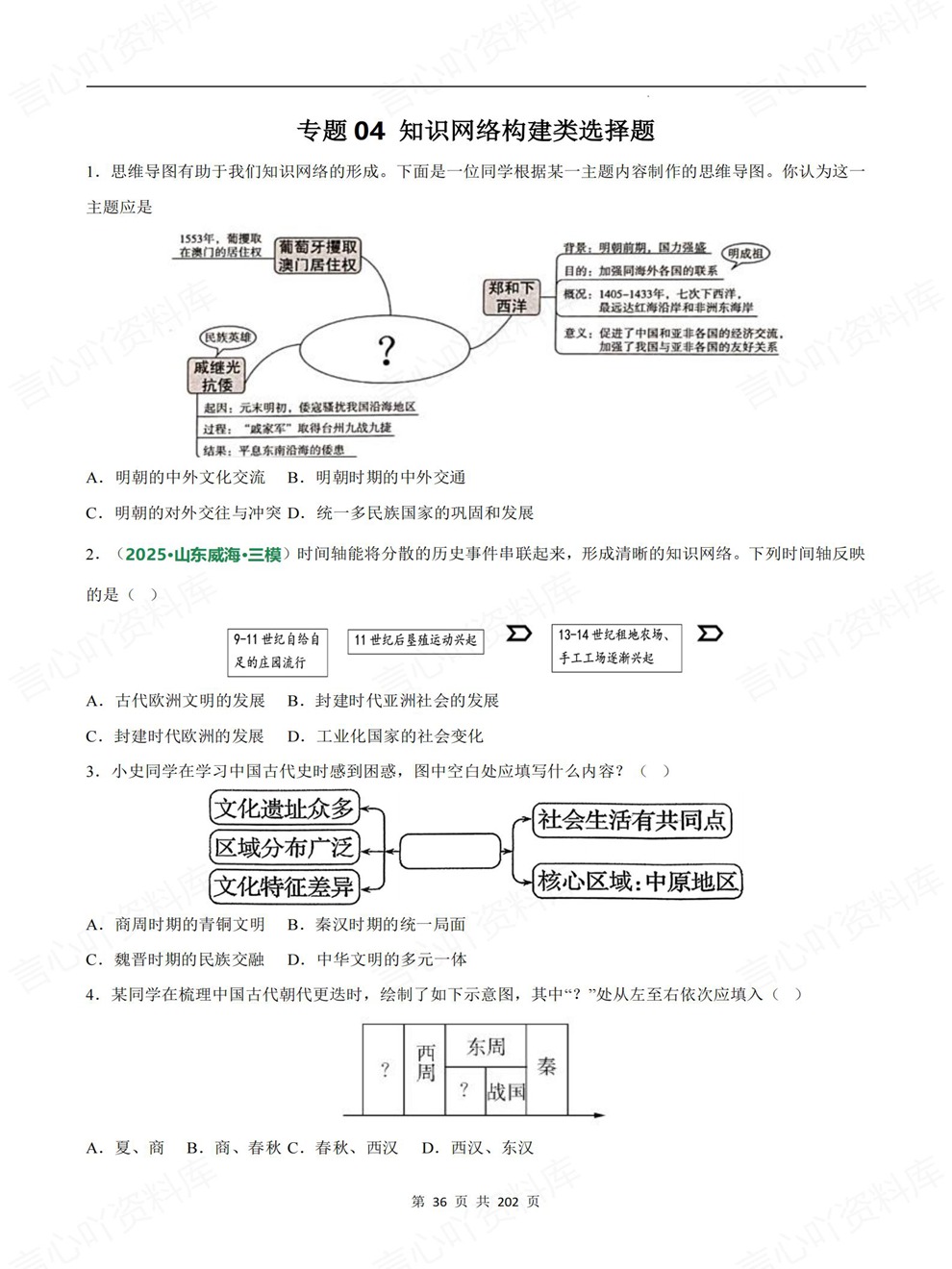 初中历史-中考复习12大专题型真题检测考前专题训练插图初中历史5