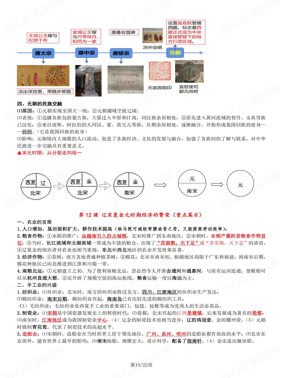 初中历史-七年级下单元核心考点精炼新教材初一下册插图初中历史6