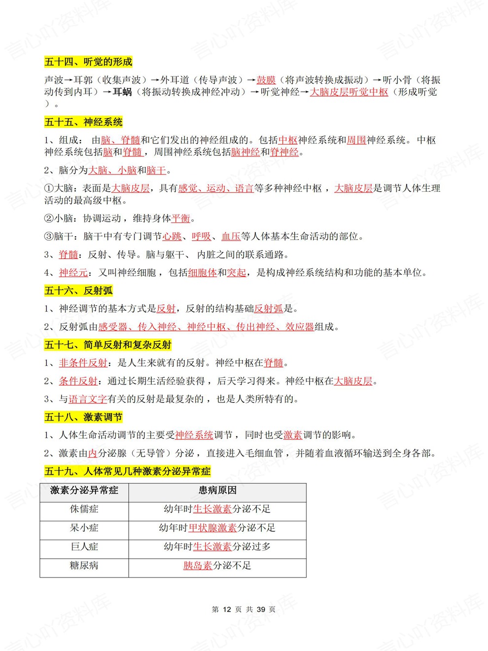 初中生物-会考复习100个必记内容汇总考前重点知识归纳插图初中生物5