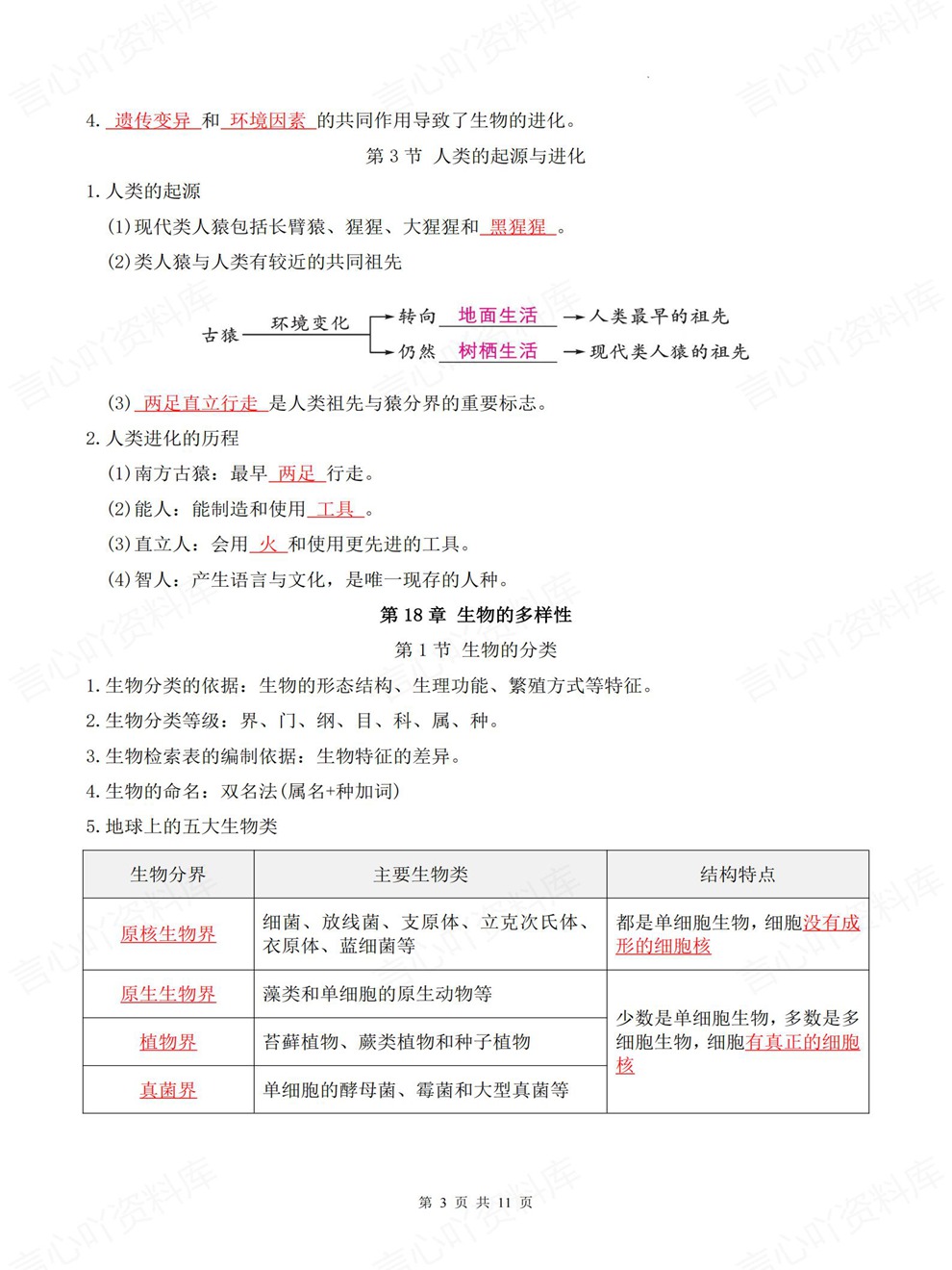 初中生物-八年级下单元章节重点必记新教材初二下册北师大版插图初中生物3