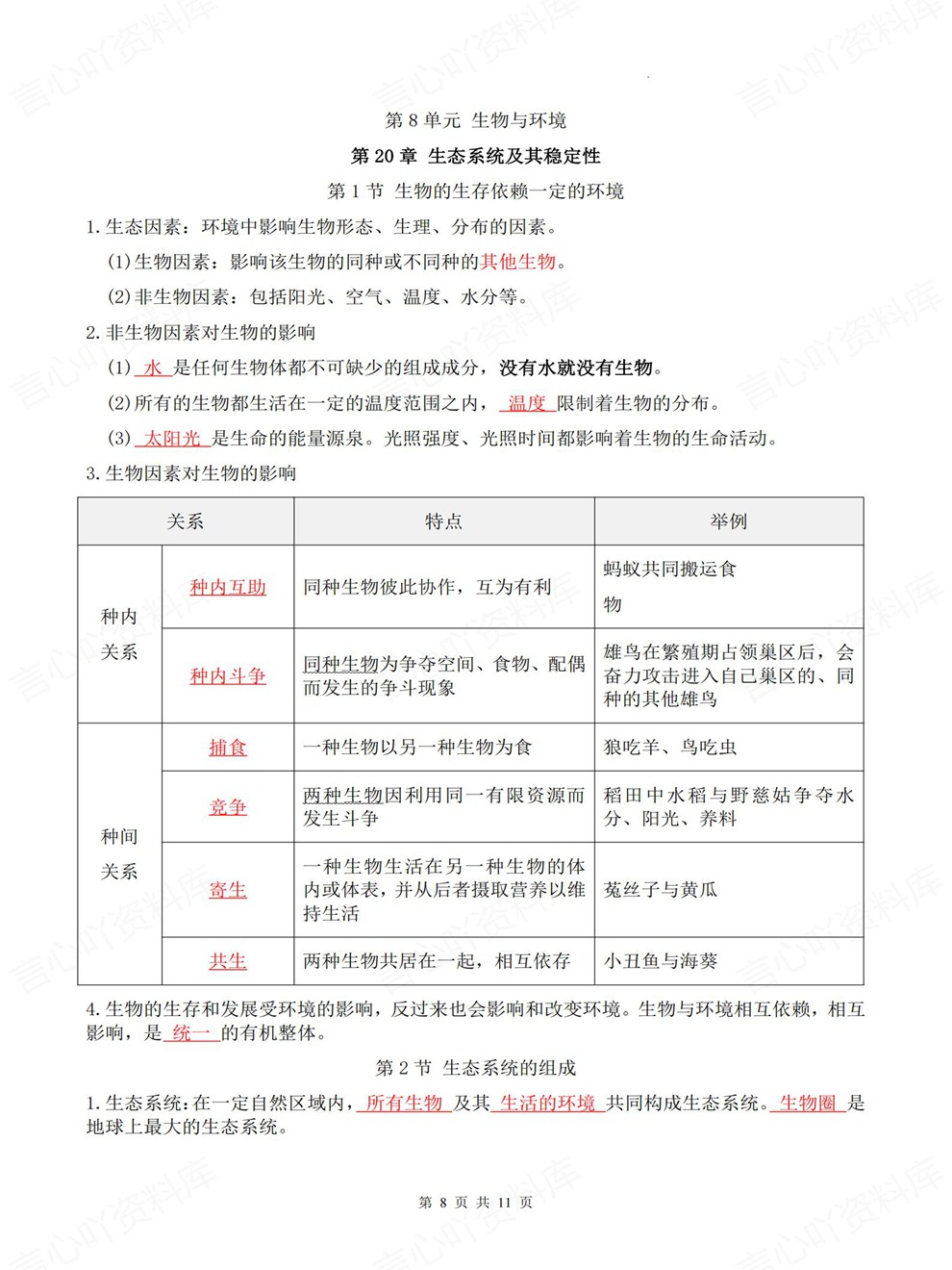 初中生物-八年级下单元章节重点必记新教材初二下册北师大版插图初中生物5