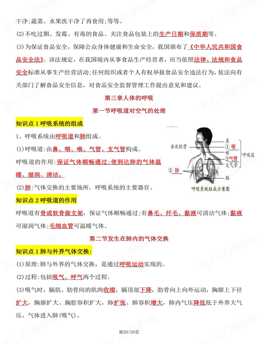 初中生物-七年级下单元章节重点总结新教材初一下册人教版插图初中生物7