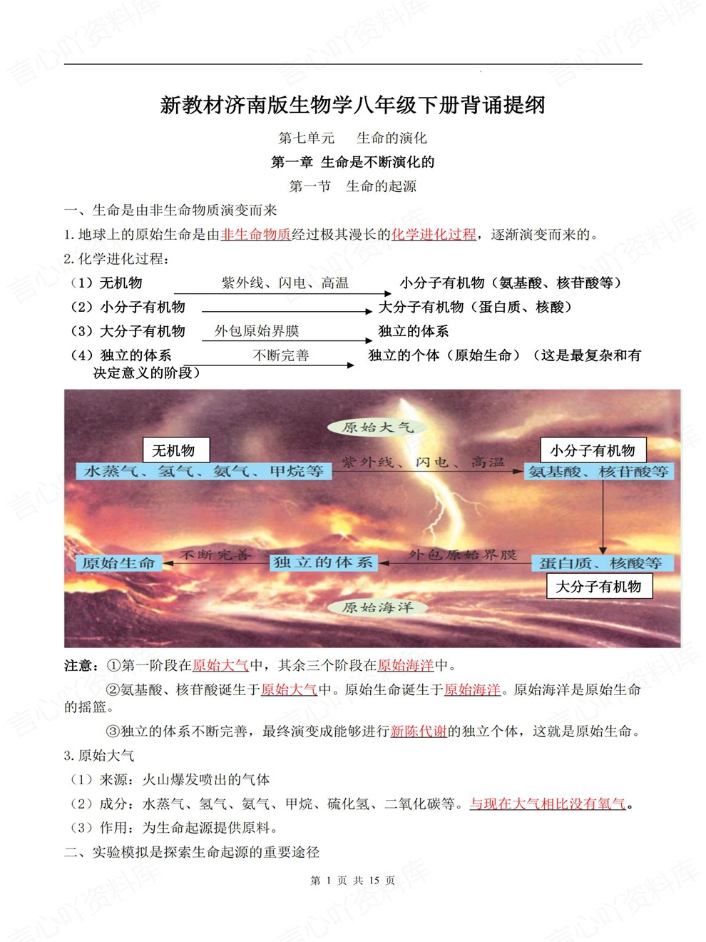 初中生物-八年级下单元章节重点总结新教材初二下册济南版插图初中生物1