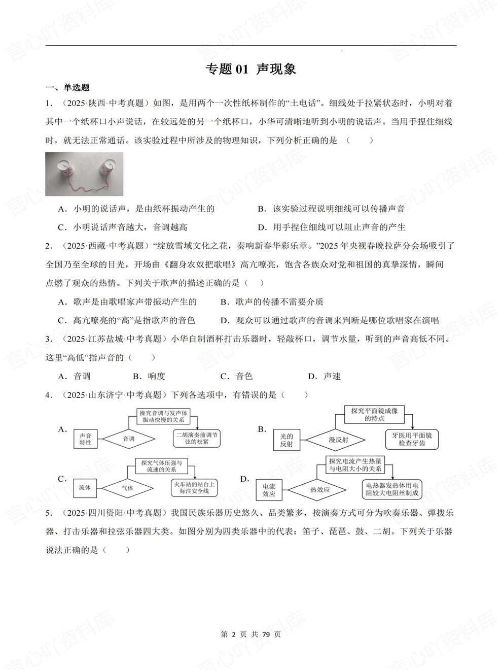 初中物理-中考复习7大专题真题练习考前重点题型归纳插图初中物理2