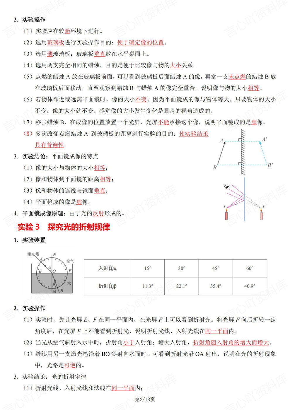 初中物理-中考复习常见物理实验梳理考前重点知识归纳插图初中物理2