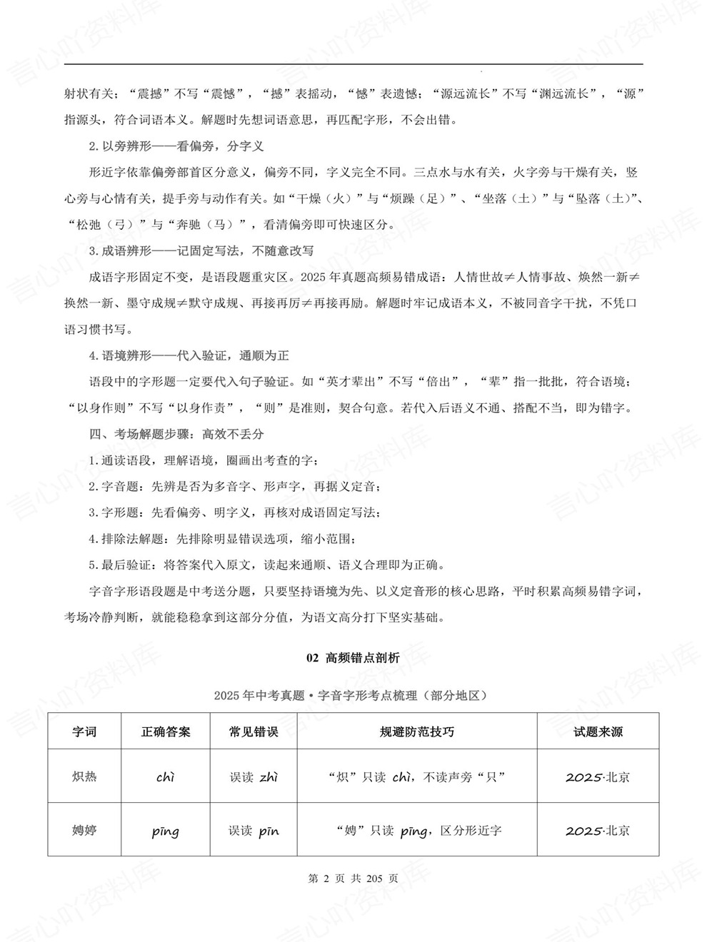 初中语文-中考复习易错混7大专题归纳考前重点考点归纳插图初中语文2