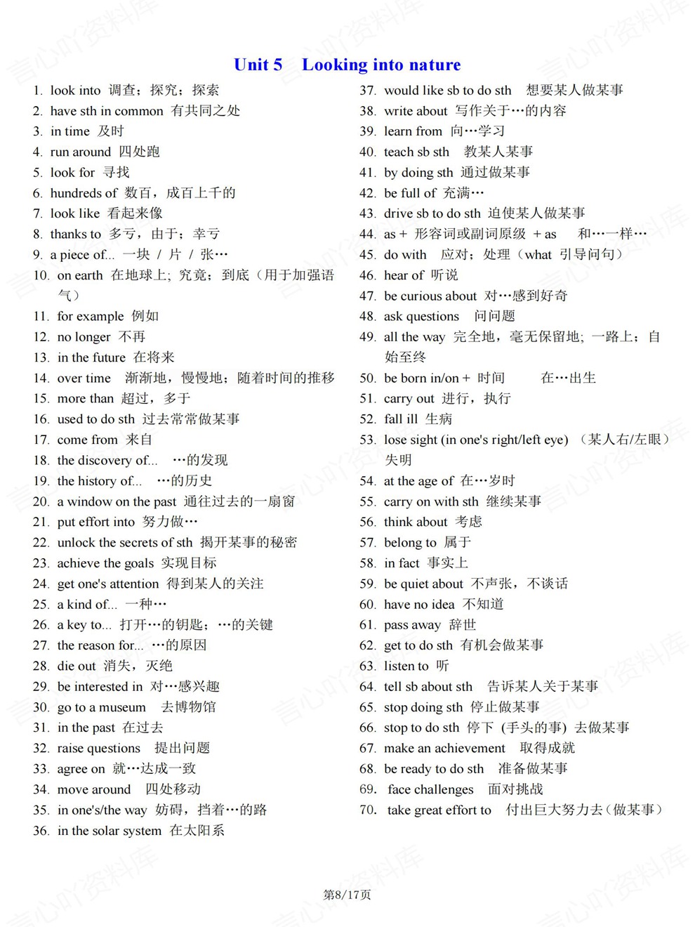 初中英语-初二下册单元重点背记汇总新教材八年级下外研版插图初中英语4