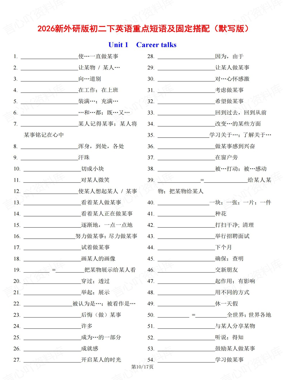 初中英语-初二下册单元重点背记汇总新教材八年级下外研版插图初中英语6