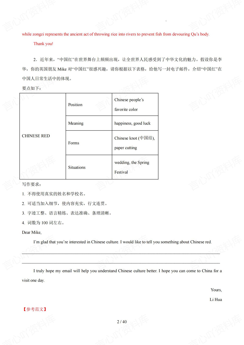 初中英语-中考专项热点话题必背范文书面表达插图初中英语2