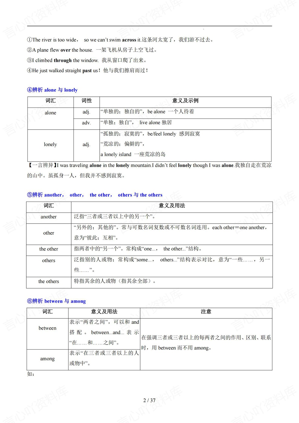 初中英语-中考词汇易混单词高频词汇辨析归纳插图初中英语2