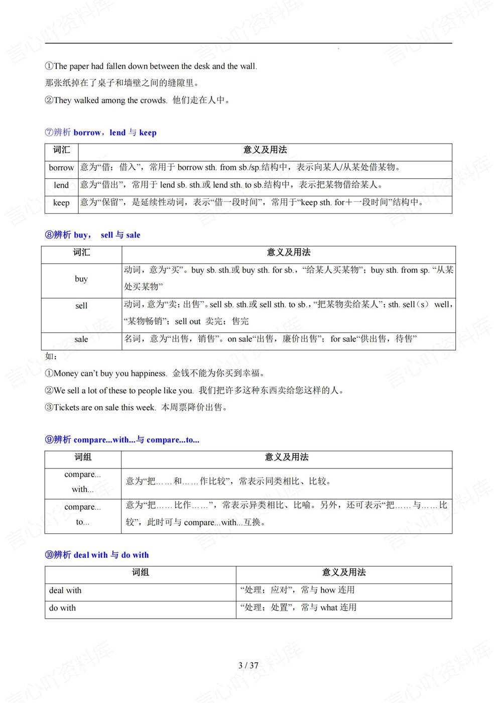 初中英语-中考词汇易混单词高频词汇辨析归纳插图初中英语3