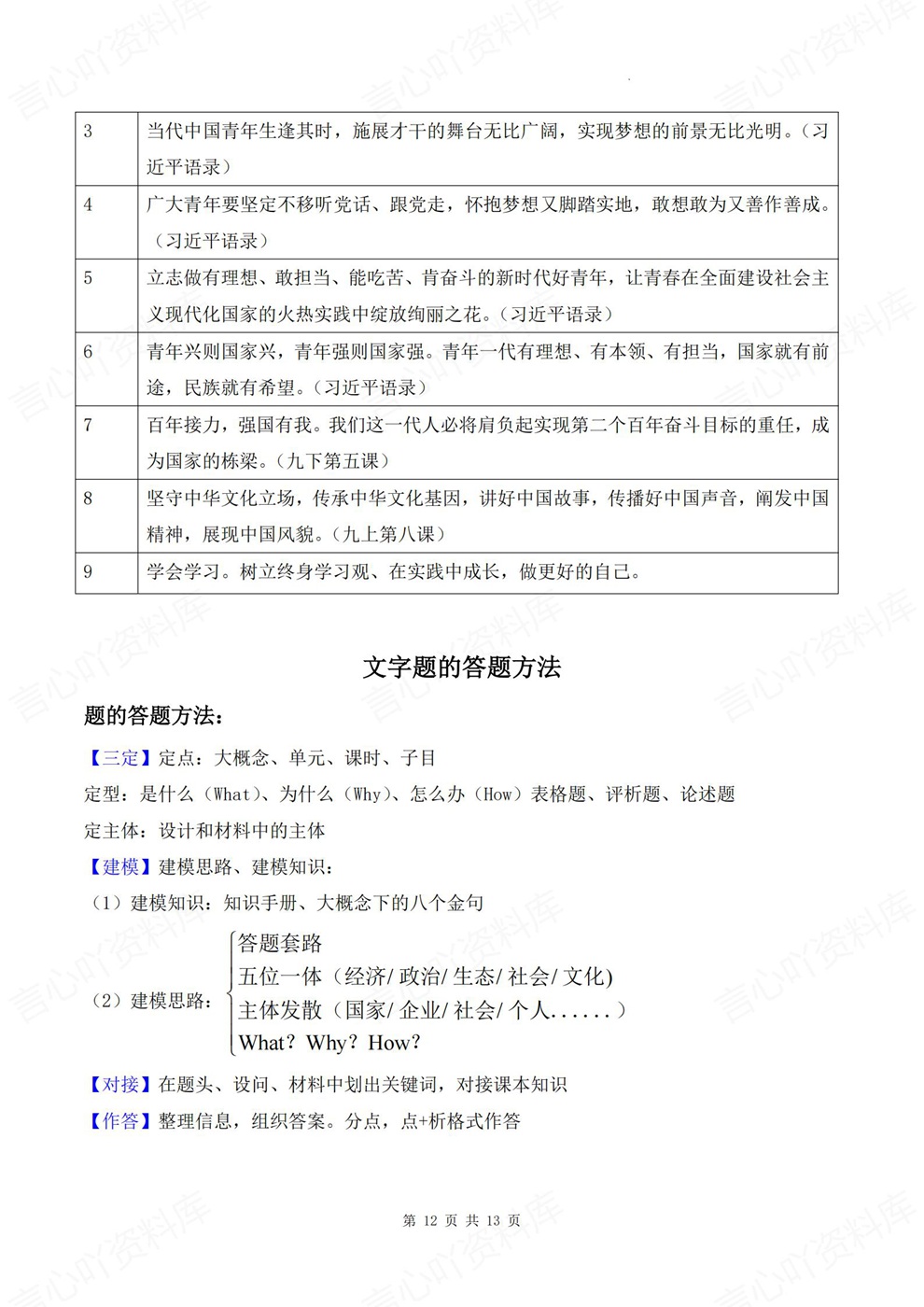初中道法-中考复习考前必背记内容梳理知识归纳插图初中道法7
