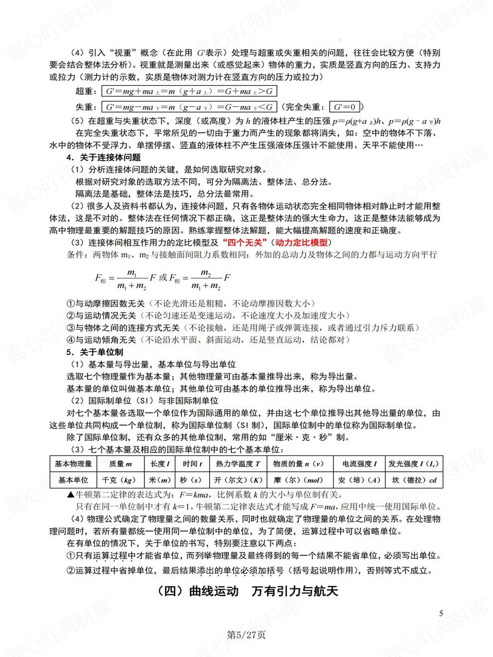 高中物理-高考复习必背知识二级结论考前专项内容梳理插图高中物理4