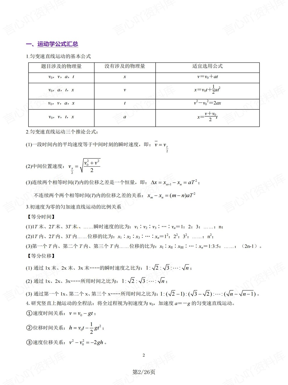 高中物理-高考复习11大专题分类考前专项复习归纳插图高中物理2