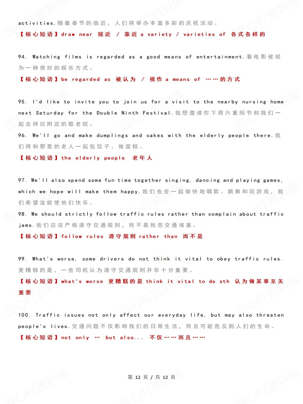 高中英语-高考作文100个金句核心短语考前专项复习汇总插图高中英语7