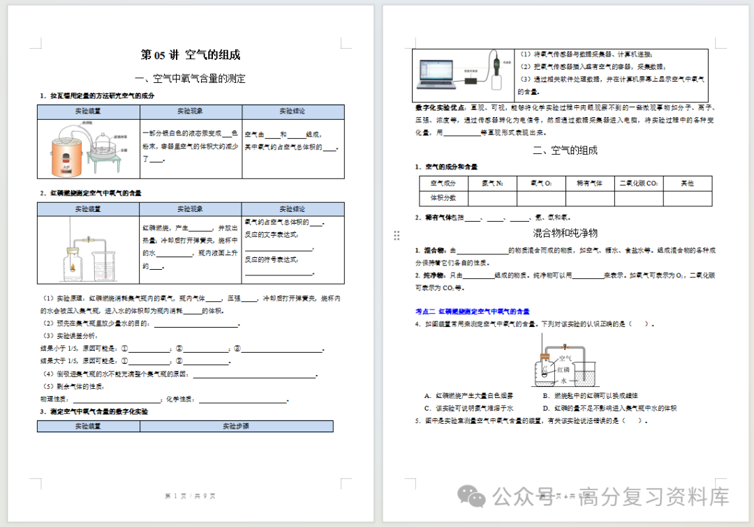 初中化学-新初三暑假衔接讲义人教版复习预习归纳讲练插图同步讲义专项 初中化学-新初三暑假衔接讲义人教版复习预习归纳讲练插图同步讲义专项