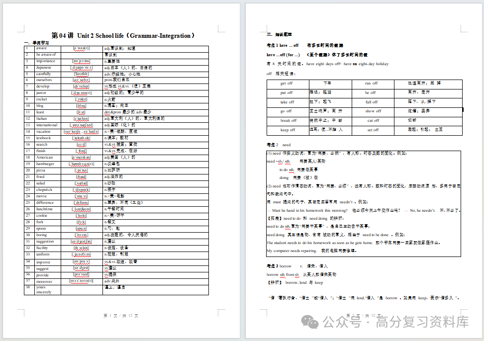 初中英语-新初二暑假衔接讲义译林版复习预习归纳讲练插图同步讲义专项1 初中英语-新初二暑假衔接讲义译林版复习预习归纳讲练插图同步讲义专项1