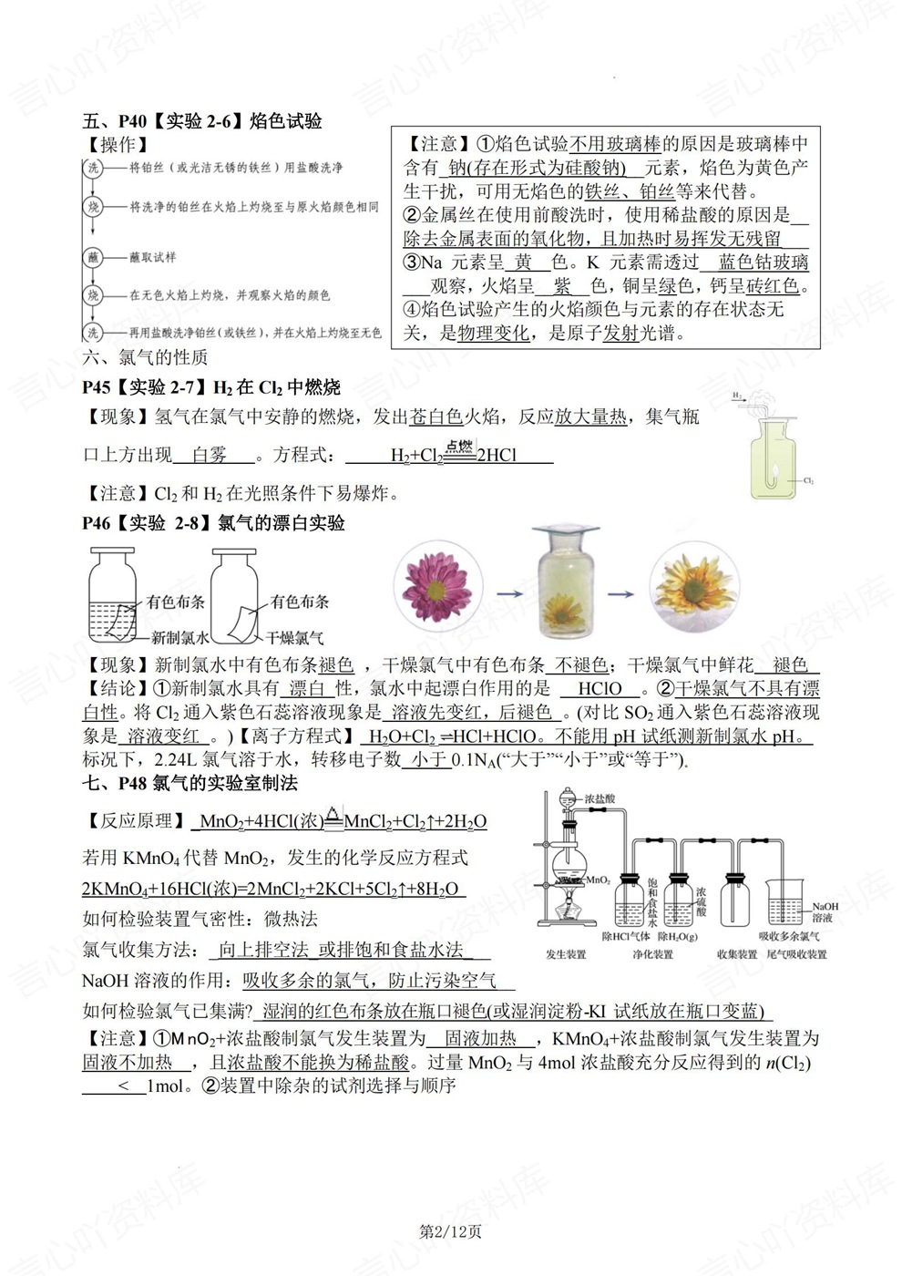 高中化学-必修选必五册课本实验汇编插图高中化学2 高中化学-必修选必五册课本实验汇编插图高中化学2