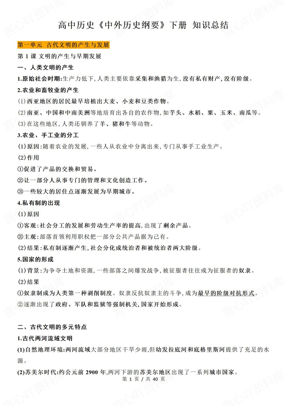 高中历史-必修下册中外历史纲要-下教材章节归纳梳理插图高中历史1 高中历史-必修下册中外历史纲要-下教材章节归纳梳理插图高中历史1