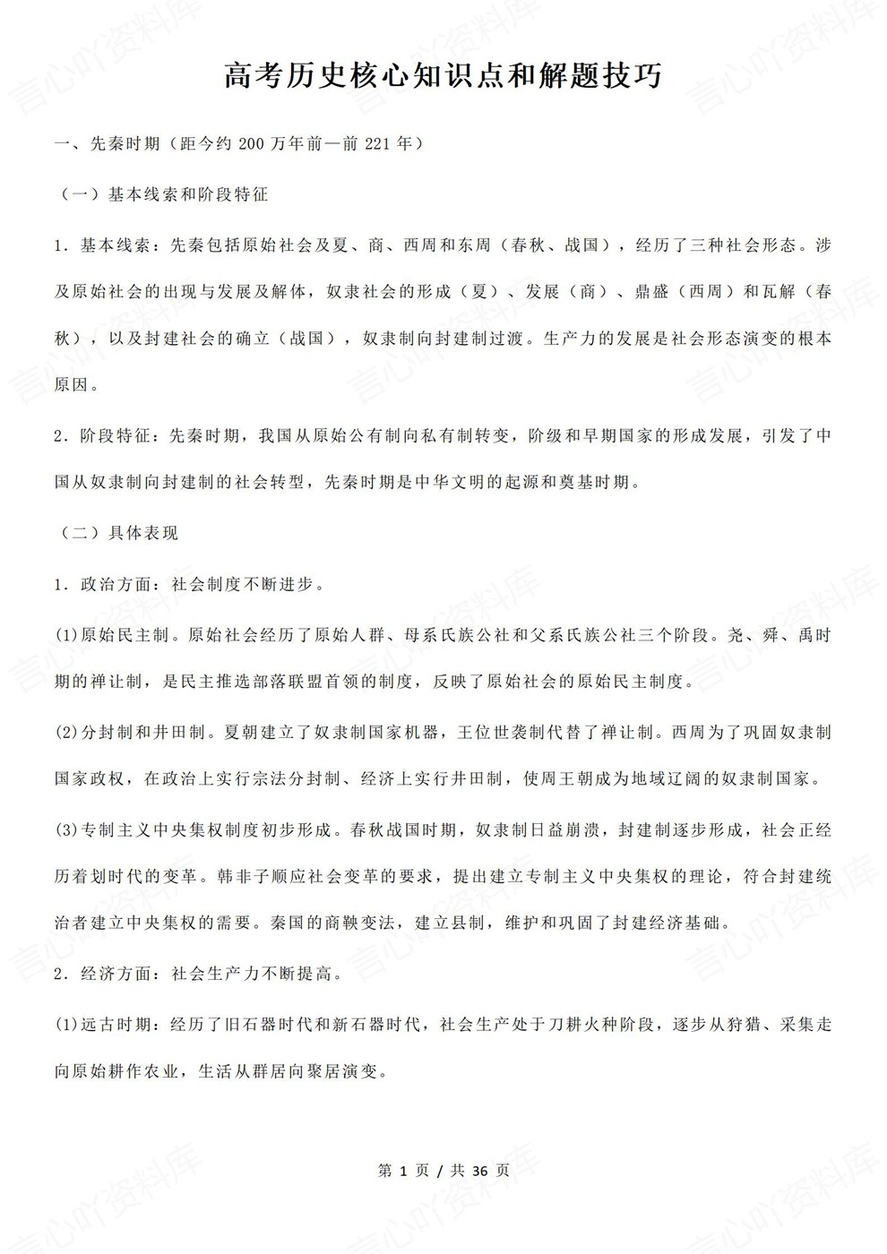 高中历史-高考复习重点知识及解题技巧考前专项汇总插图高中历史1 高中历史-高考复习重点知识及解题技巧考前专项汇总插图高中历史1
