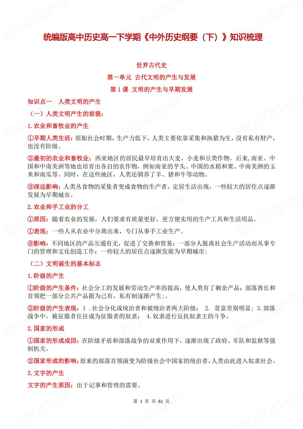 高中历史-纲要下册章节内容点总结归纳中外历史纲要必修下插图高中历史1