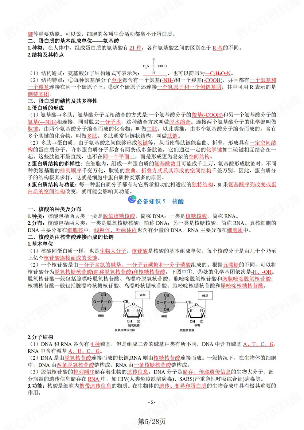 高中生物-会考梳理必修一二册归纳汇总知识清单插图高中生物4