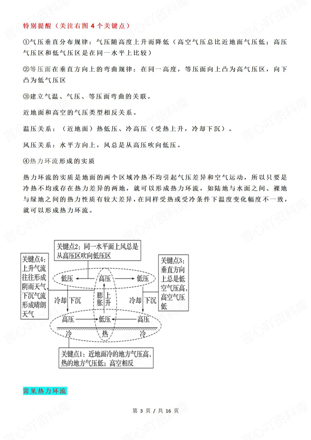 高中地理-高考复习大气热力环流与风总结插图高中地理3 高中地理-高考复习大气热力环流与风总结插图高中地理3