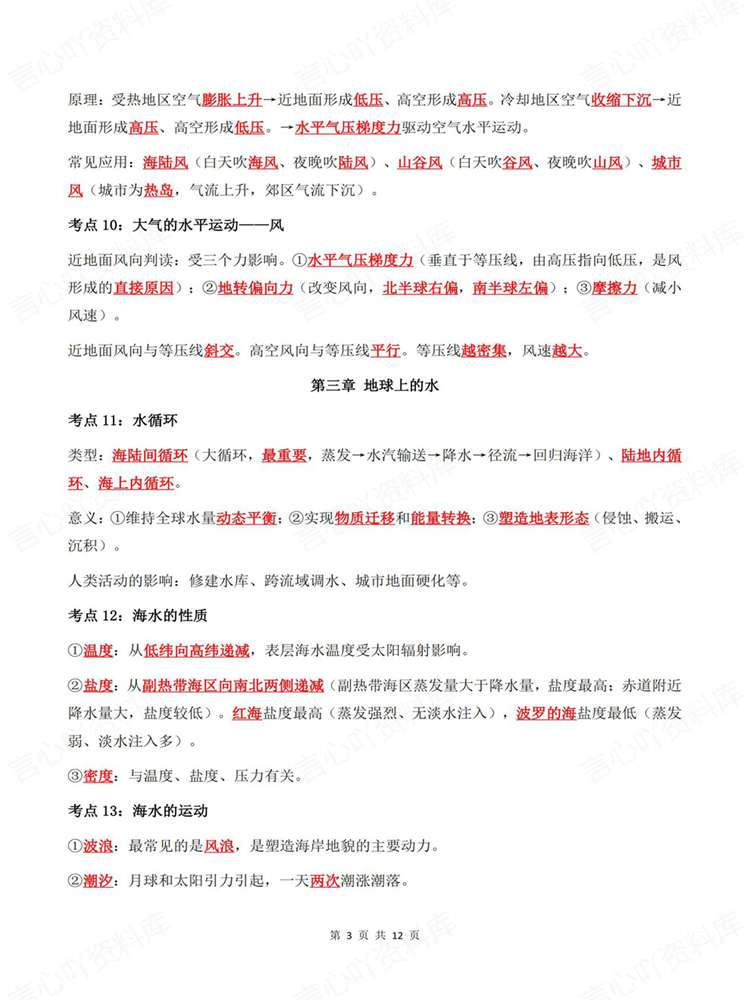 高中地理-高考复习全五册高频考点速记汇总插图高中地理3