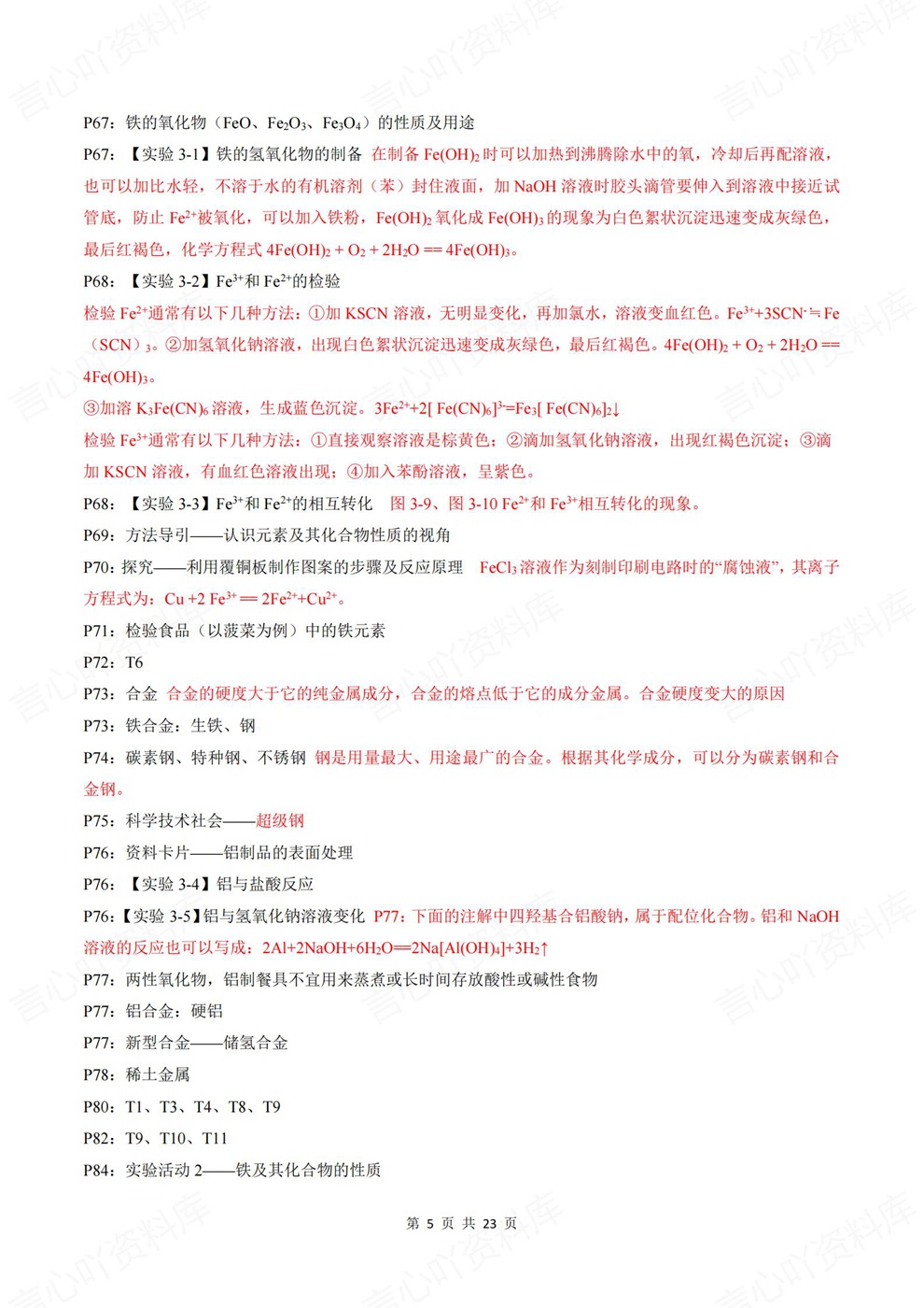 高中化学-必修一章节基础知识提纲必修一册教材插图高中化学4