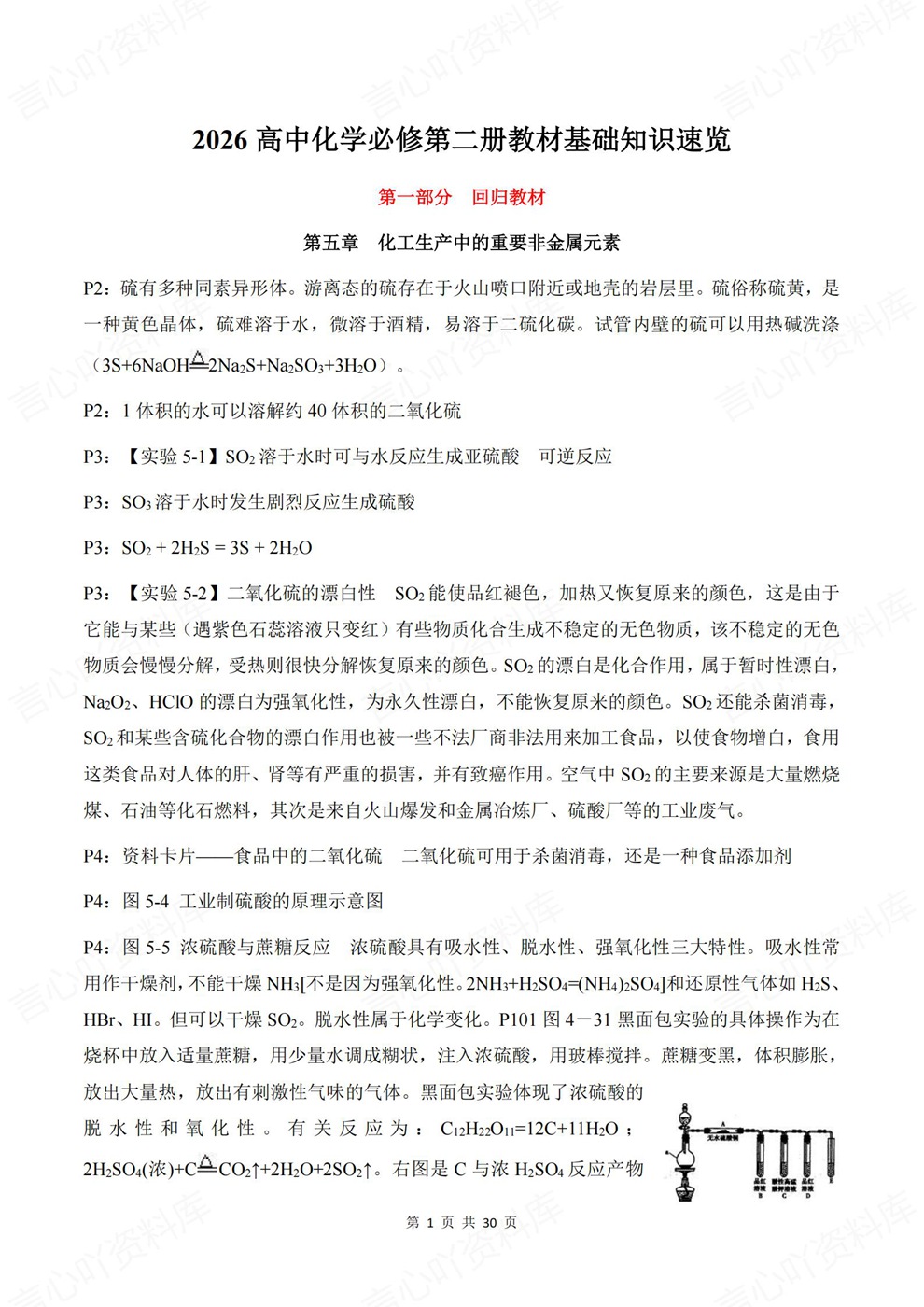 高中化学-必修二章节基础知识提纲必修二册教材插图高中化学1 高中化学-必修二章节基础知识提纲必修二册教材插图高中化学1
