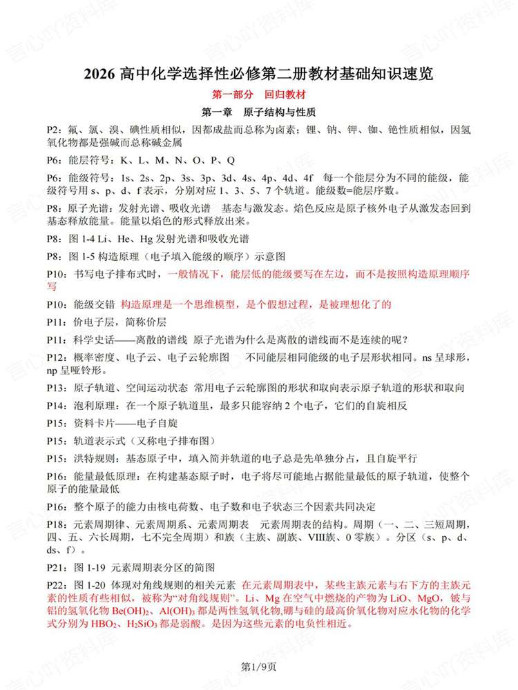高中化学-选必二选必2教材基础知识归纳插图高中化学1