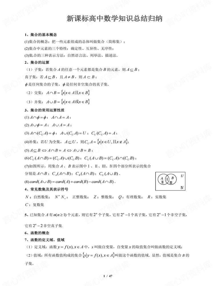 高中数学-必修选必全册高考复习清单梳理新高考通用插图高中数学1