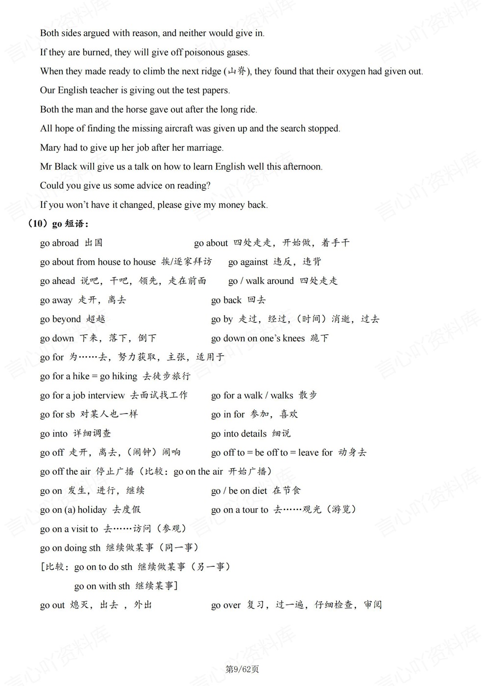 高中英语-高考复习常用高频短语例句总结梳理插图高中英语6 高中英语-高考复习常用高频短语例句总结梳理插图高中英语6