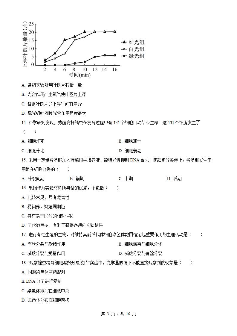 北京市2026年第1次高中学业水平合格性考试生物真题试卷答案解析学考会考春考高考插图历年学考真题1